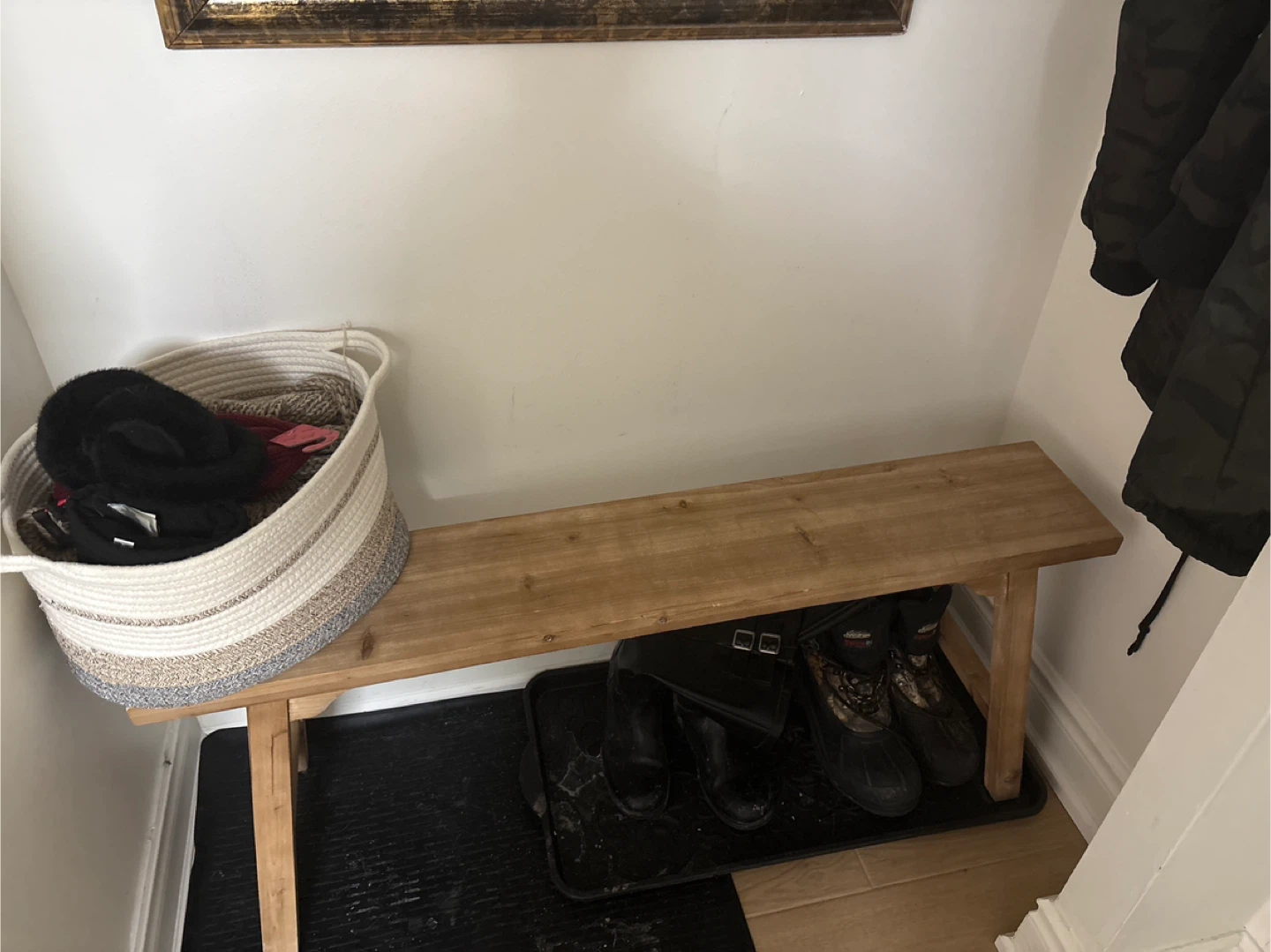 Wooden Entryway Bench