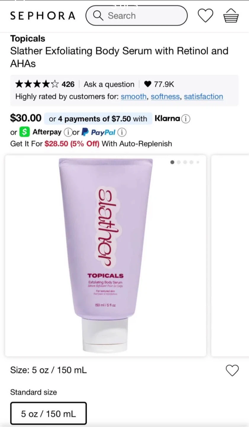 Topicals Slather Exfoliating Body Serum🏆 - photo 3
