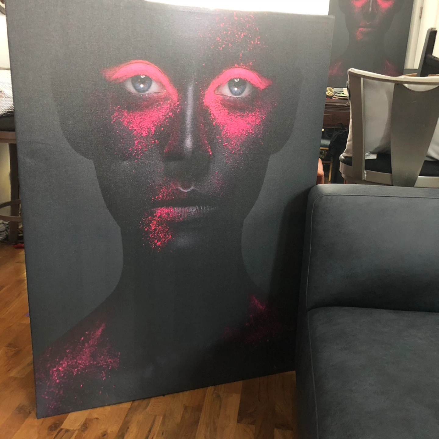 Large Canvas Print - Abstract Portrait with Pink Dust🏆 - photo 3