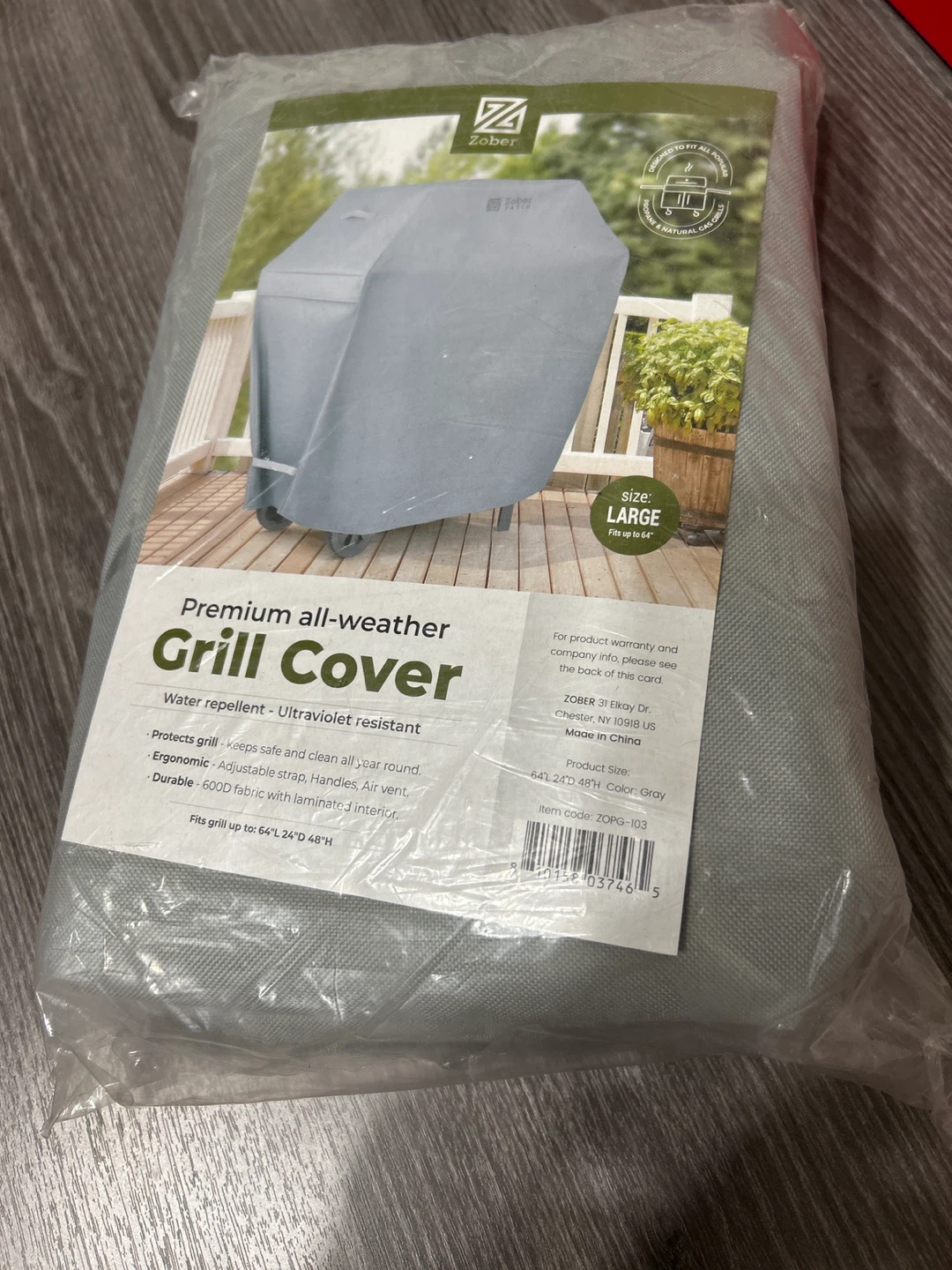 New -Zober Premium All-Weather Grill Cover - Large