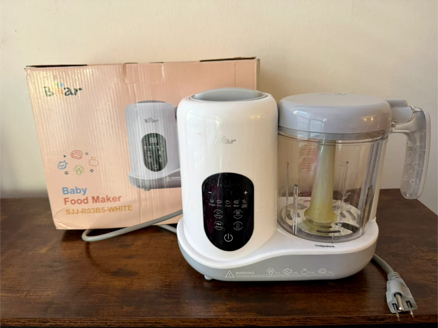 Bear Baby Food Maker Steamer and Blender SJJ-R03B5 White