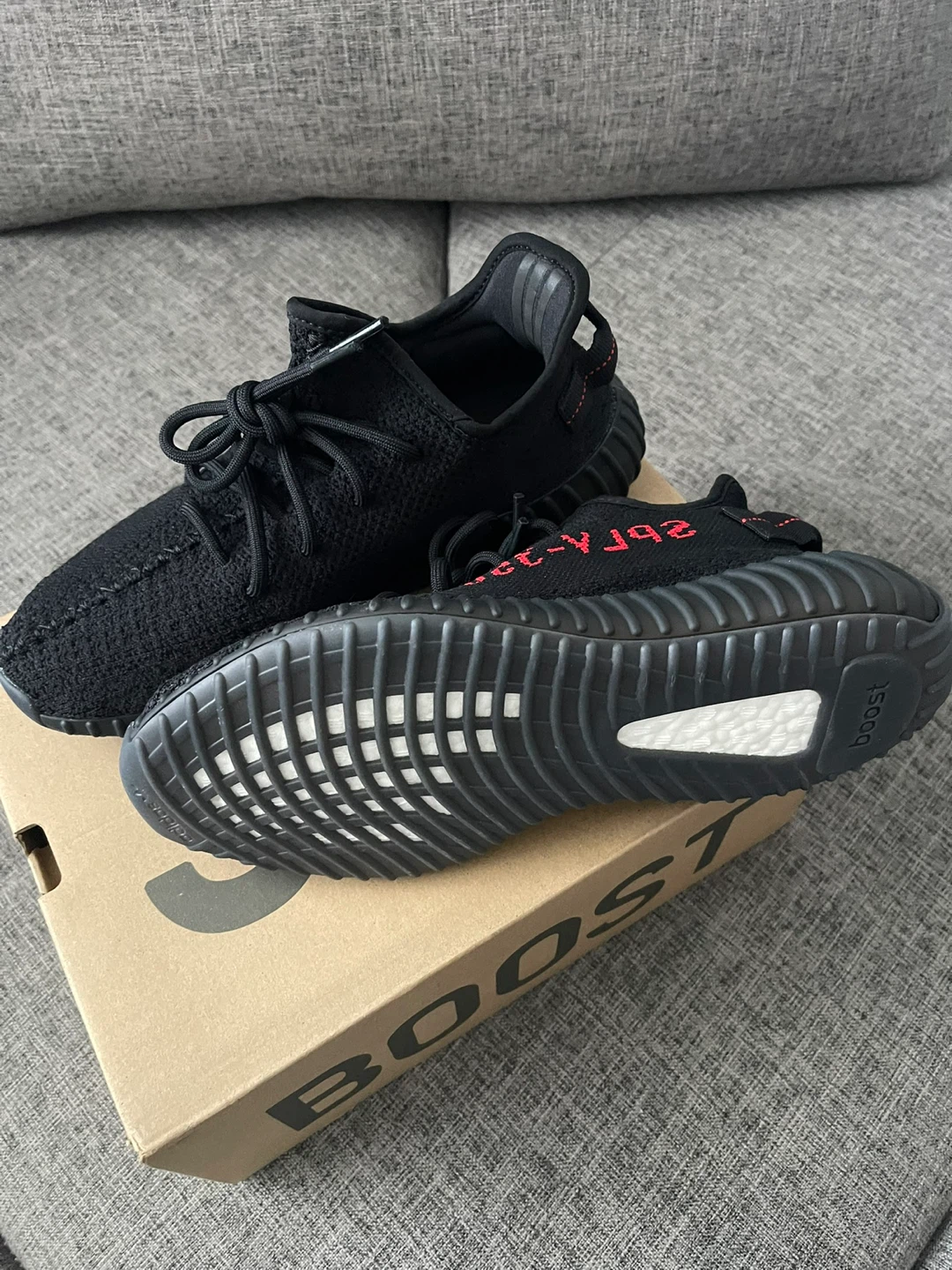 Adidas Yeezy Boost 350 V2 Black Red Sneakers - photo 5