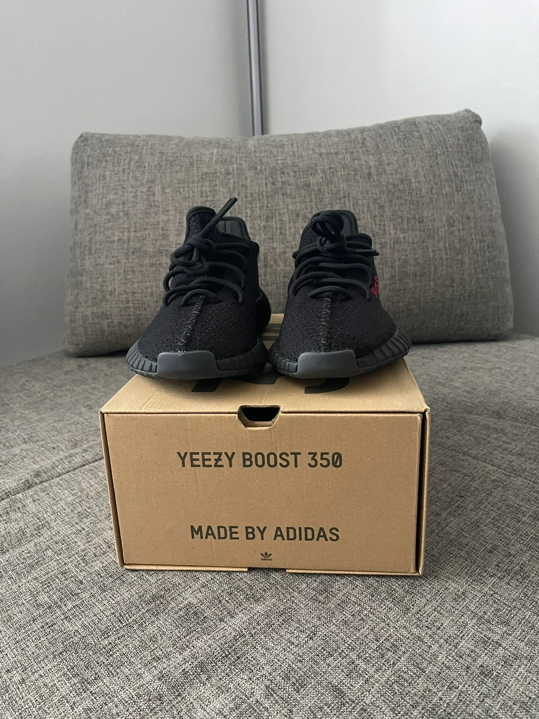 Adidas Yeezy Boost 350 V2 Black Red Sneakers - photo 2