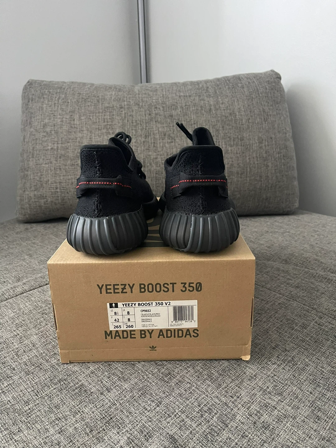 Adidas Yeezy Boost 350 V2 Black Red Sneakers - photo 3