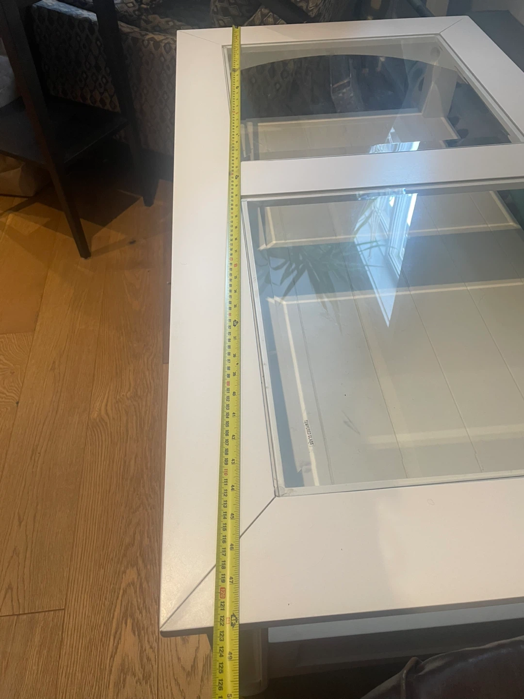 White Coffee Table with Glass Top and Drawers - photo 4