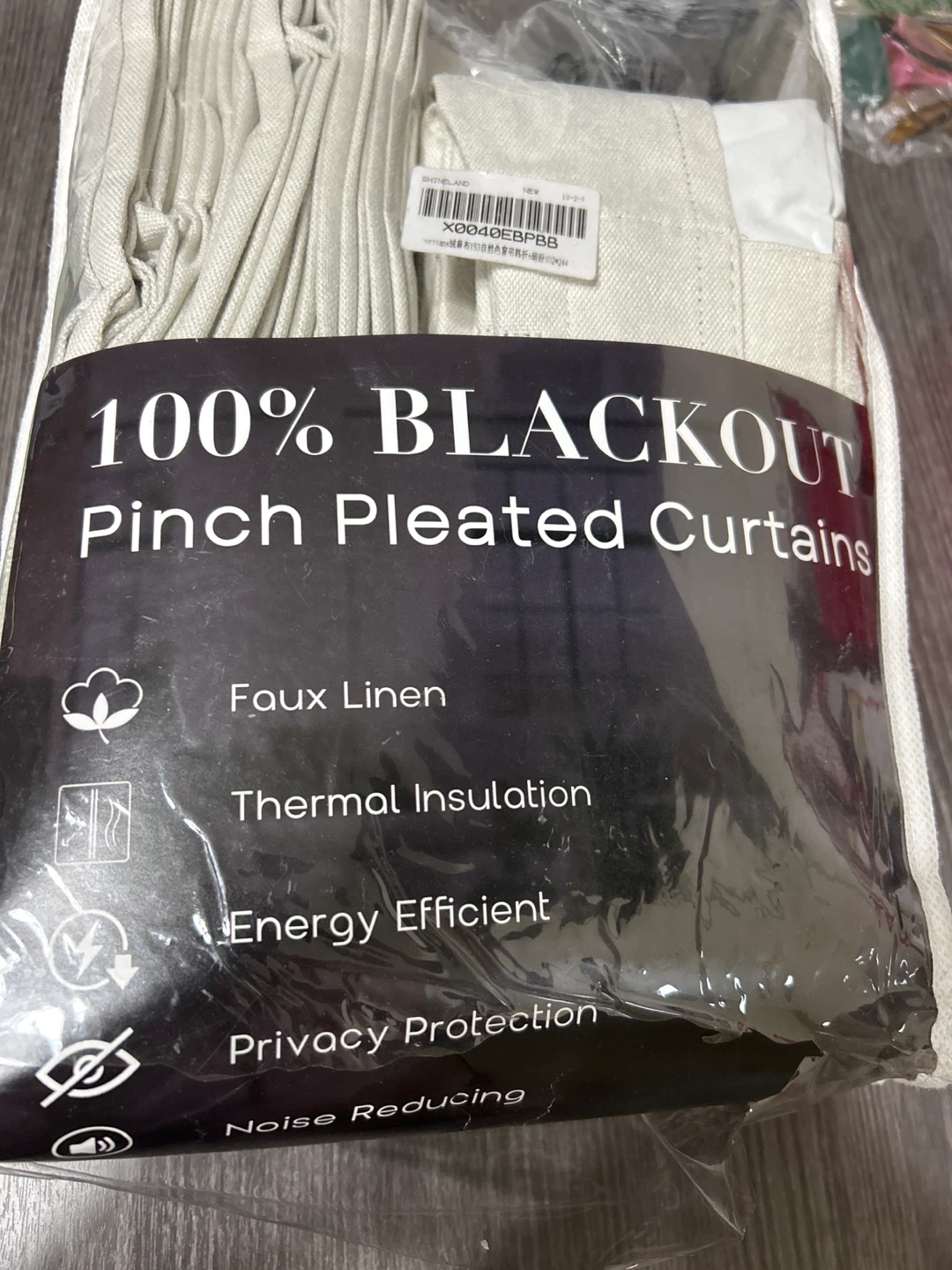New-100% Blackout Pinch Pleated Curtains - Faux Linen