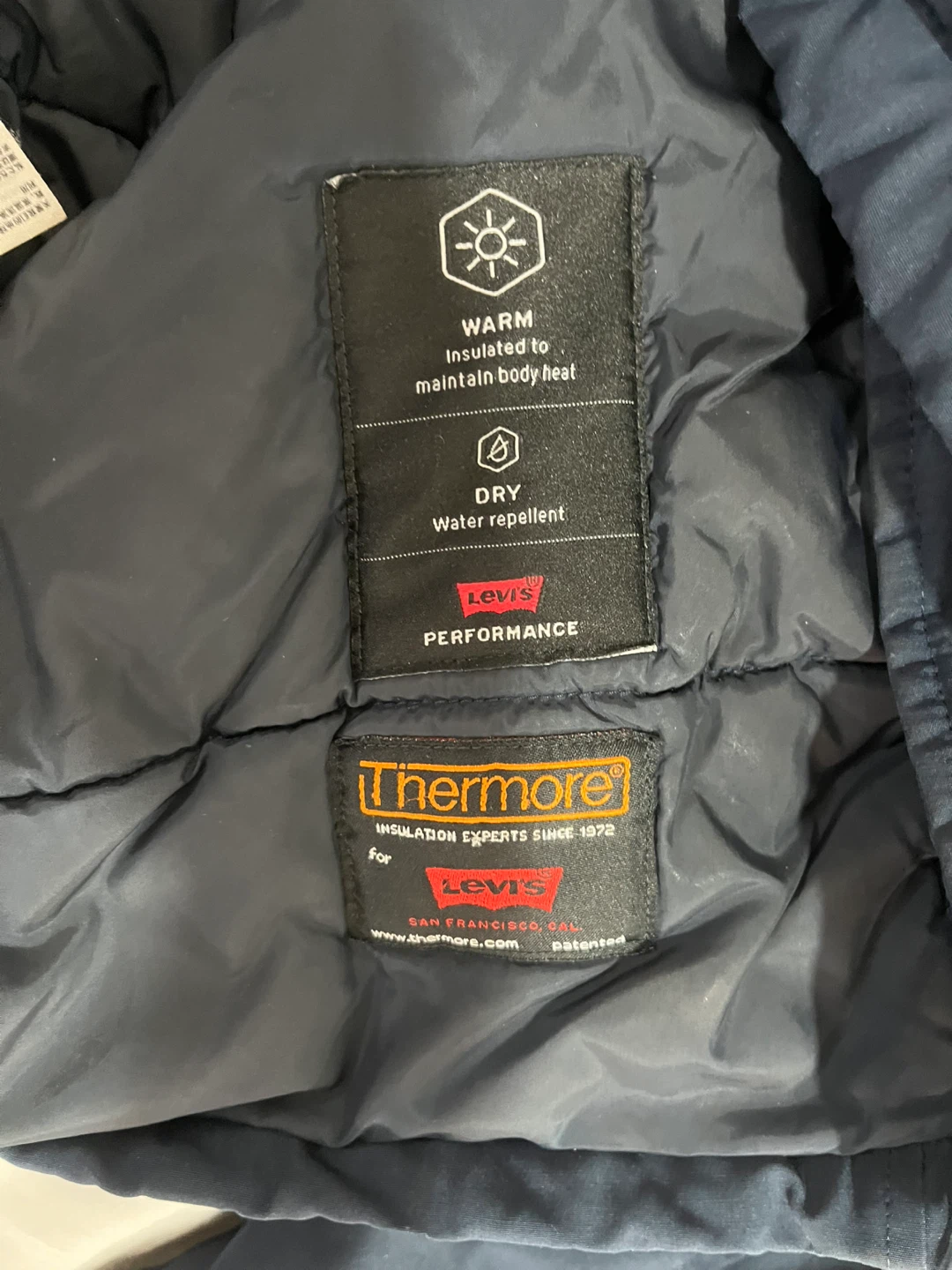 Levi’s Men’s Winter Coat Navy Blue Size M ( See last photo) - photo 4