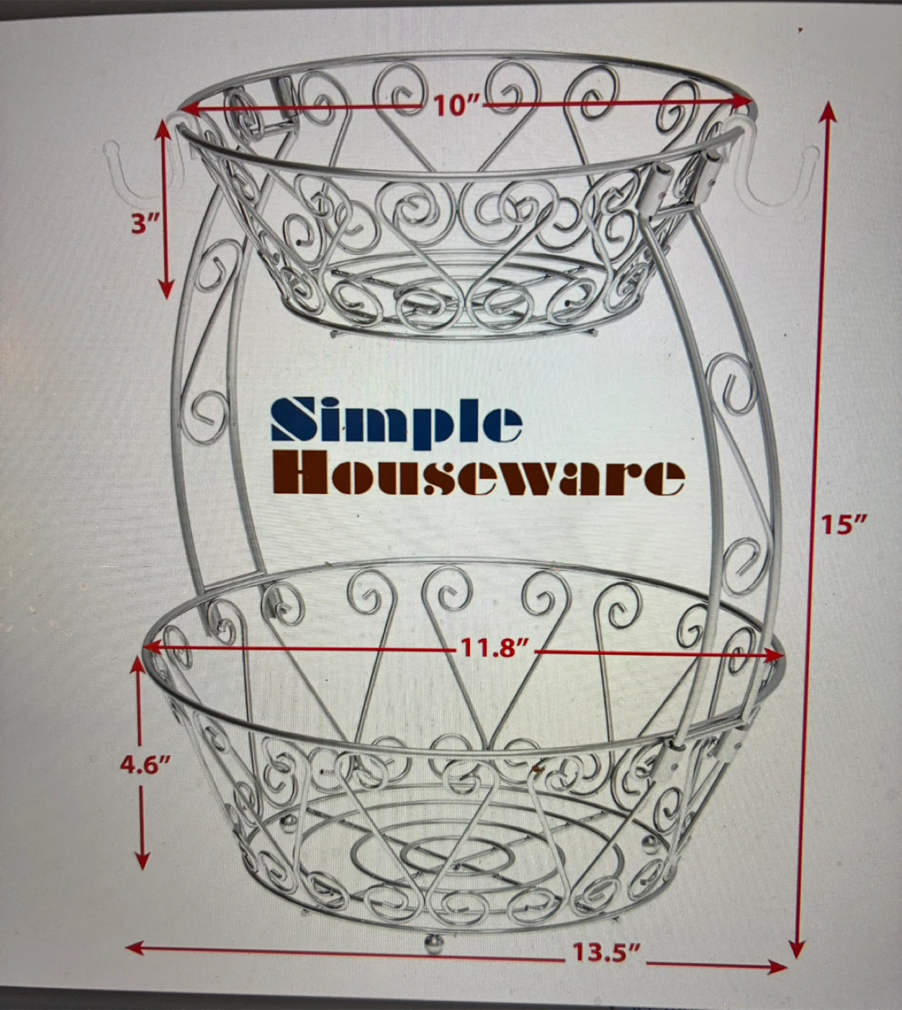 2-Tier Fruit Basket / Chrome - photo 2