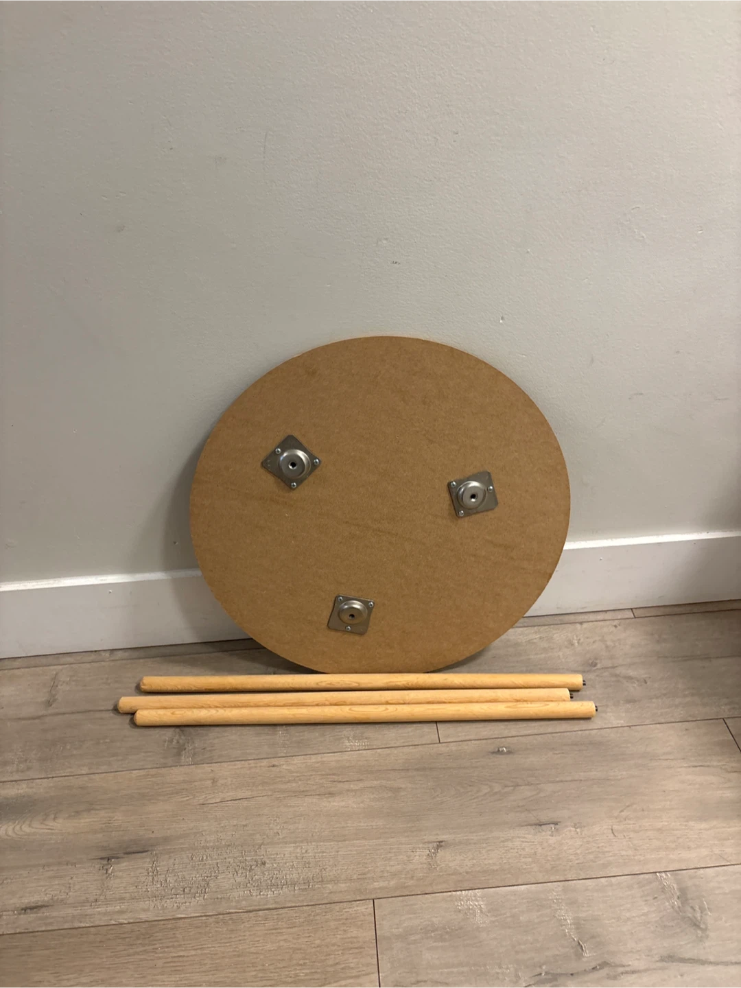 Round MDF Side Table with Wooden Legs - photo 2