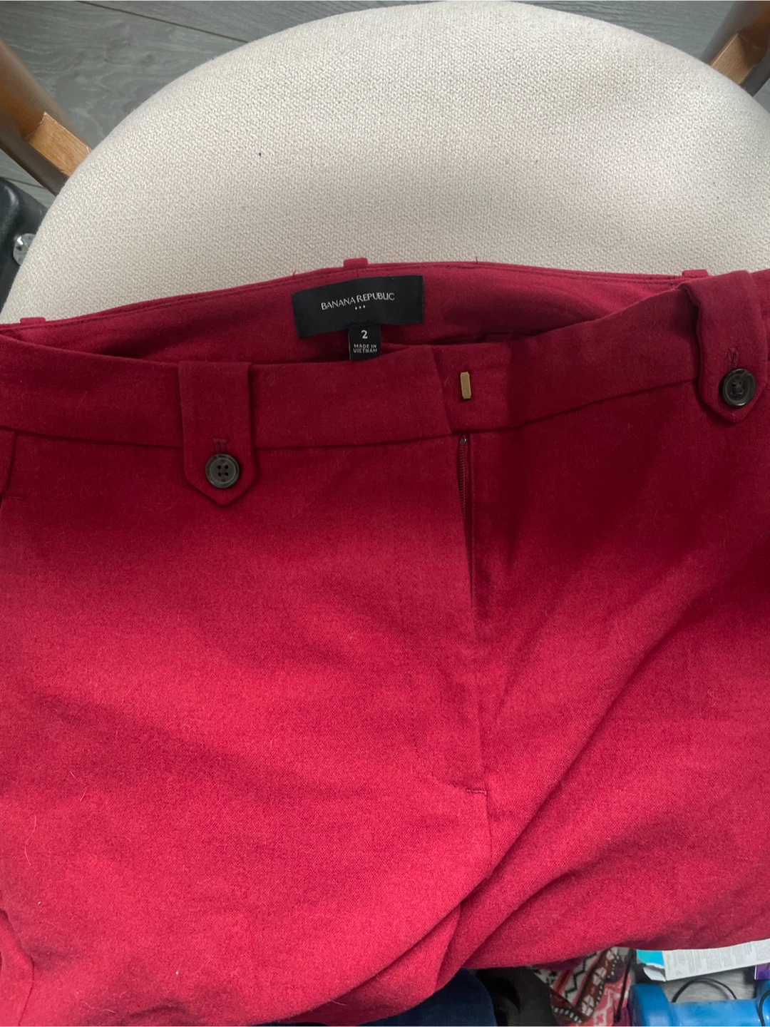 🏆Banana Republic Red Wool Blend Dress Pants Size 2 - photo 2