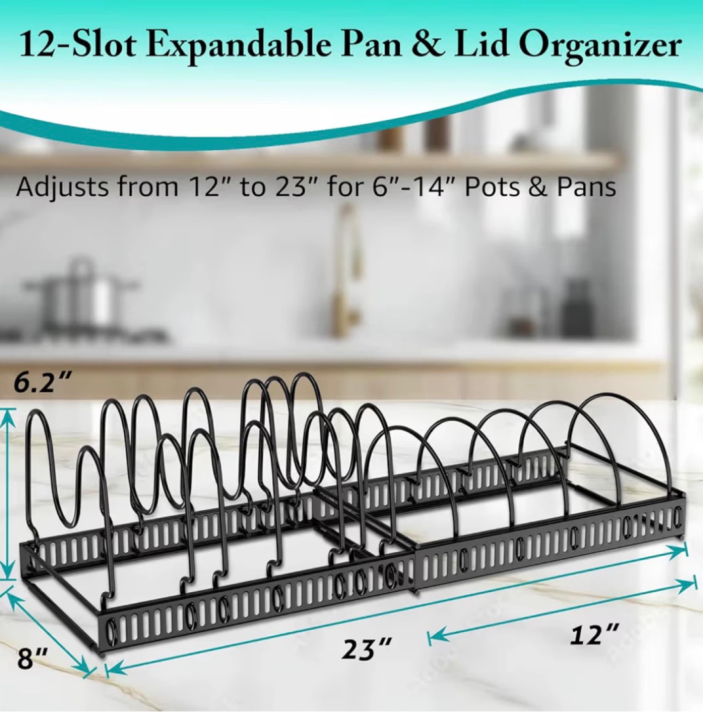 Expandable Pan and Lid Organizer