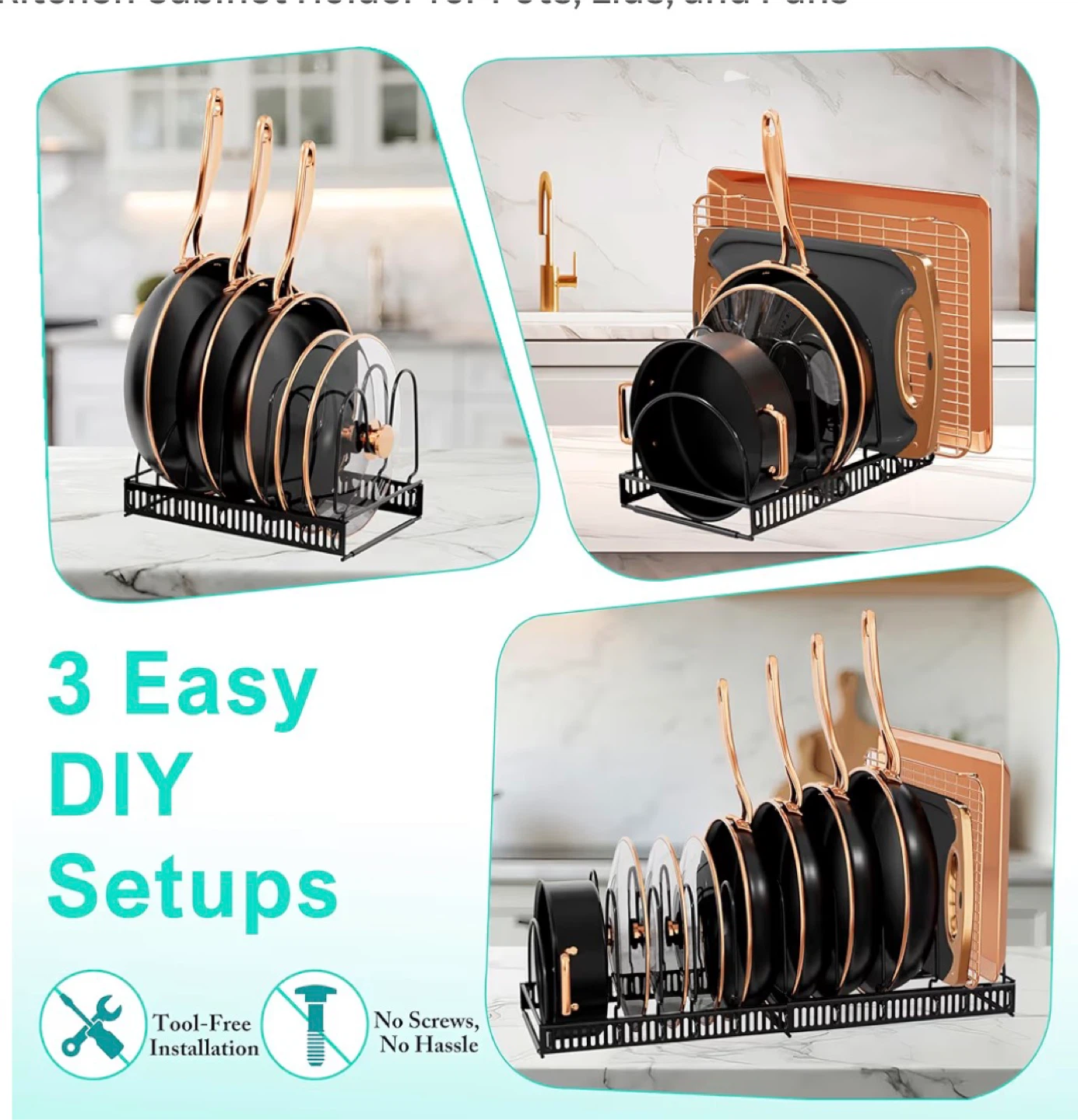 Expandable Pan and Lid Organizer - photo 2