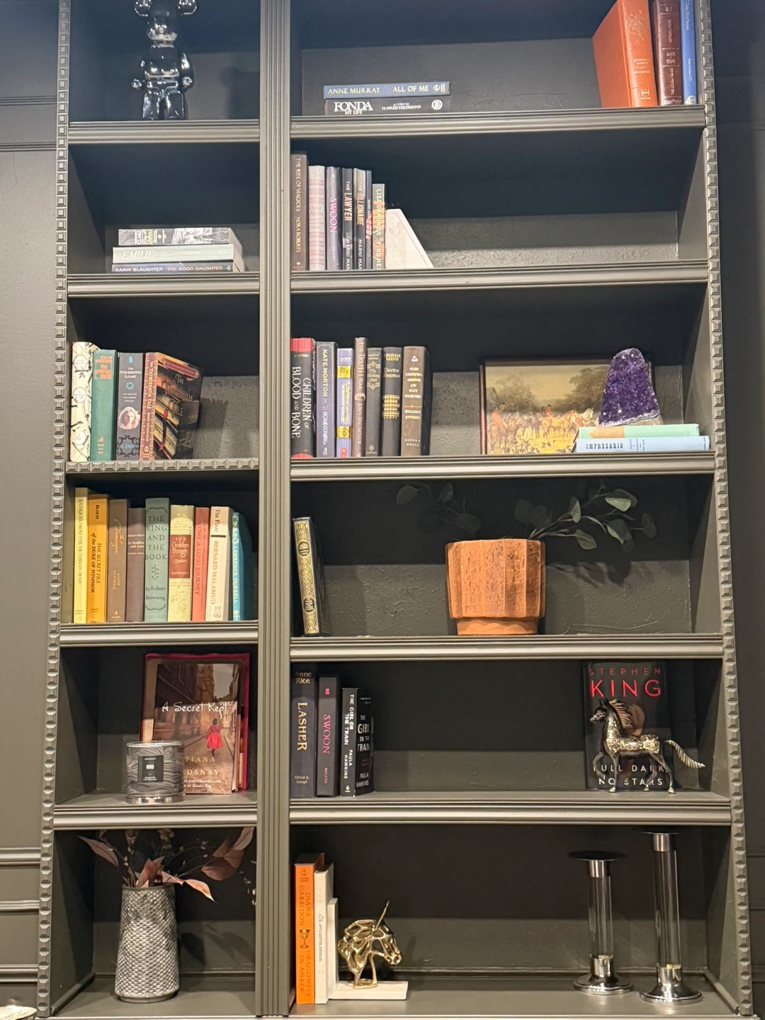 Various Books on Shelves and accessories