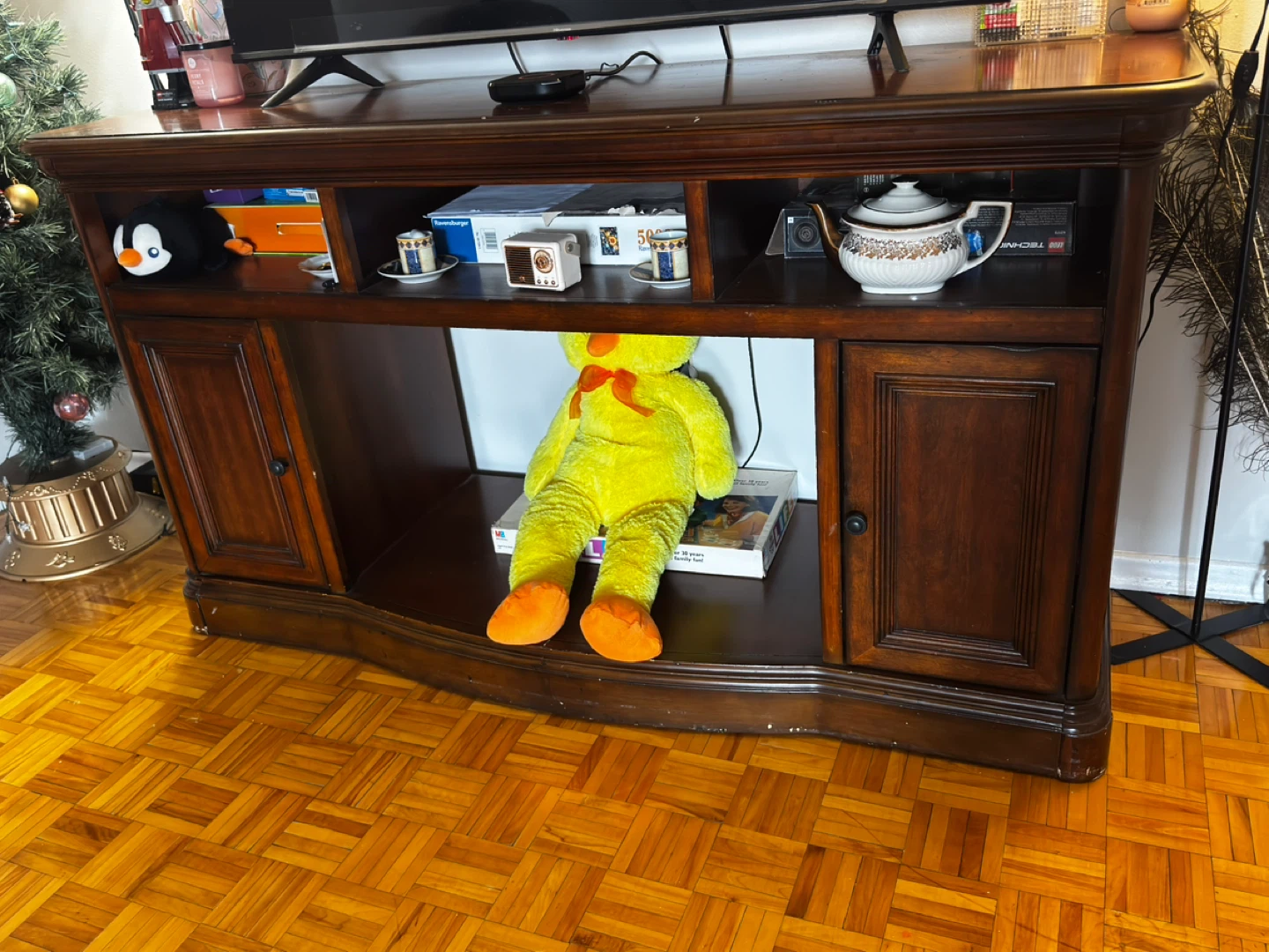 Dark Wood TV Stand Console - photo 2