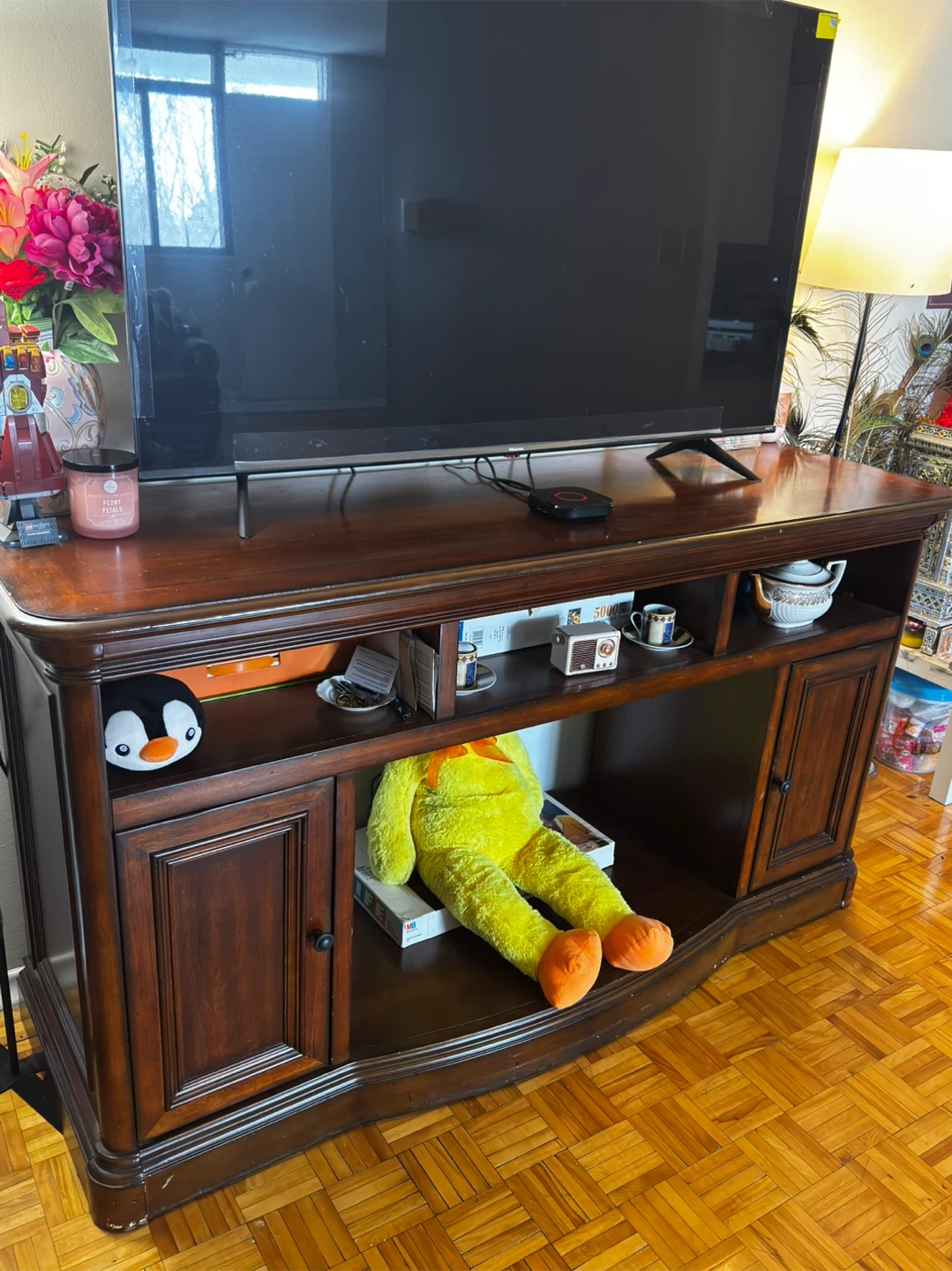 Dark Wood TV Stand Console