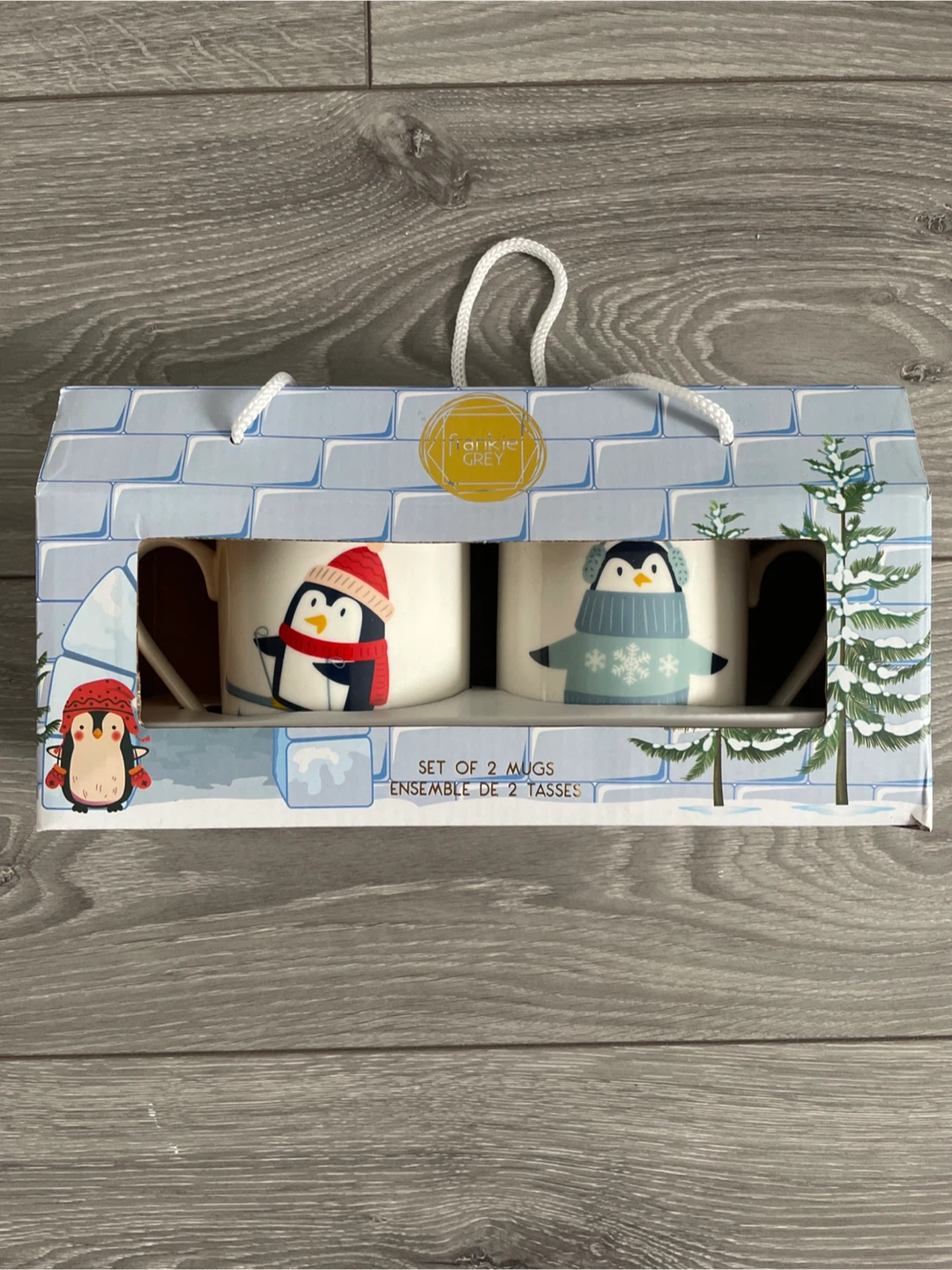 Frankie Grey Set of 2 Penguin Mugs 🏆