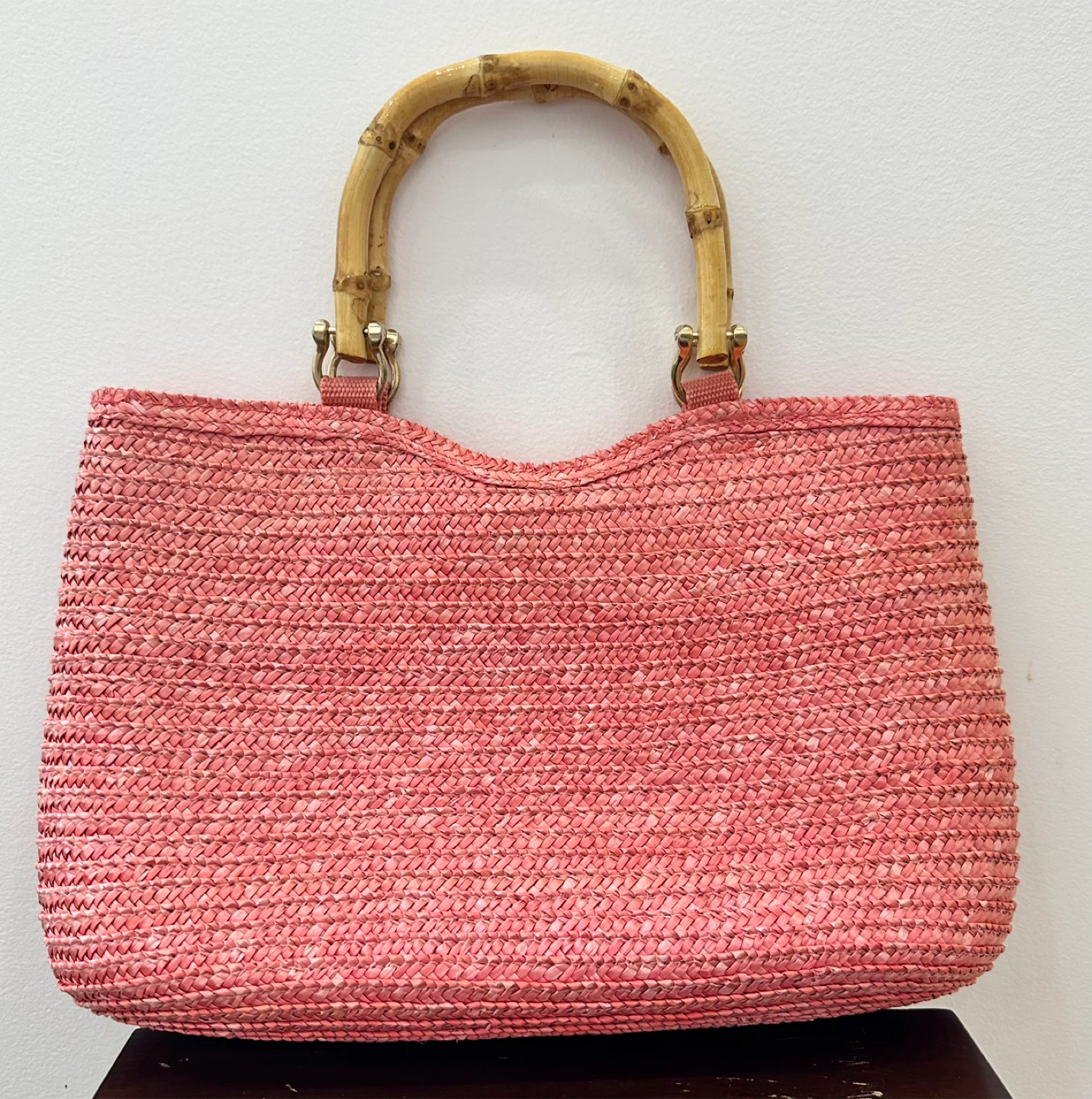 St. John's Bay Straw Handbag with Bamboo Handles 🏆