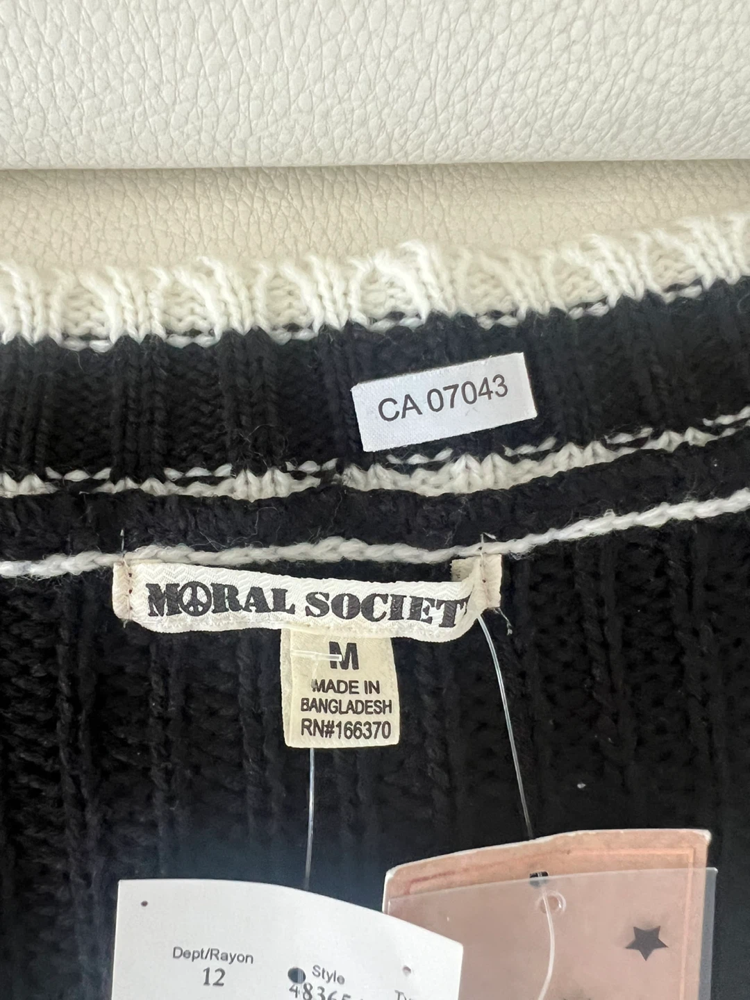 Moral Society Black Cardigan Sweater Size M - photo 2