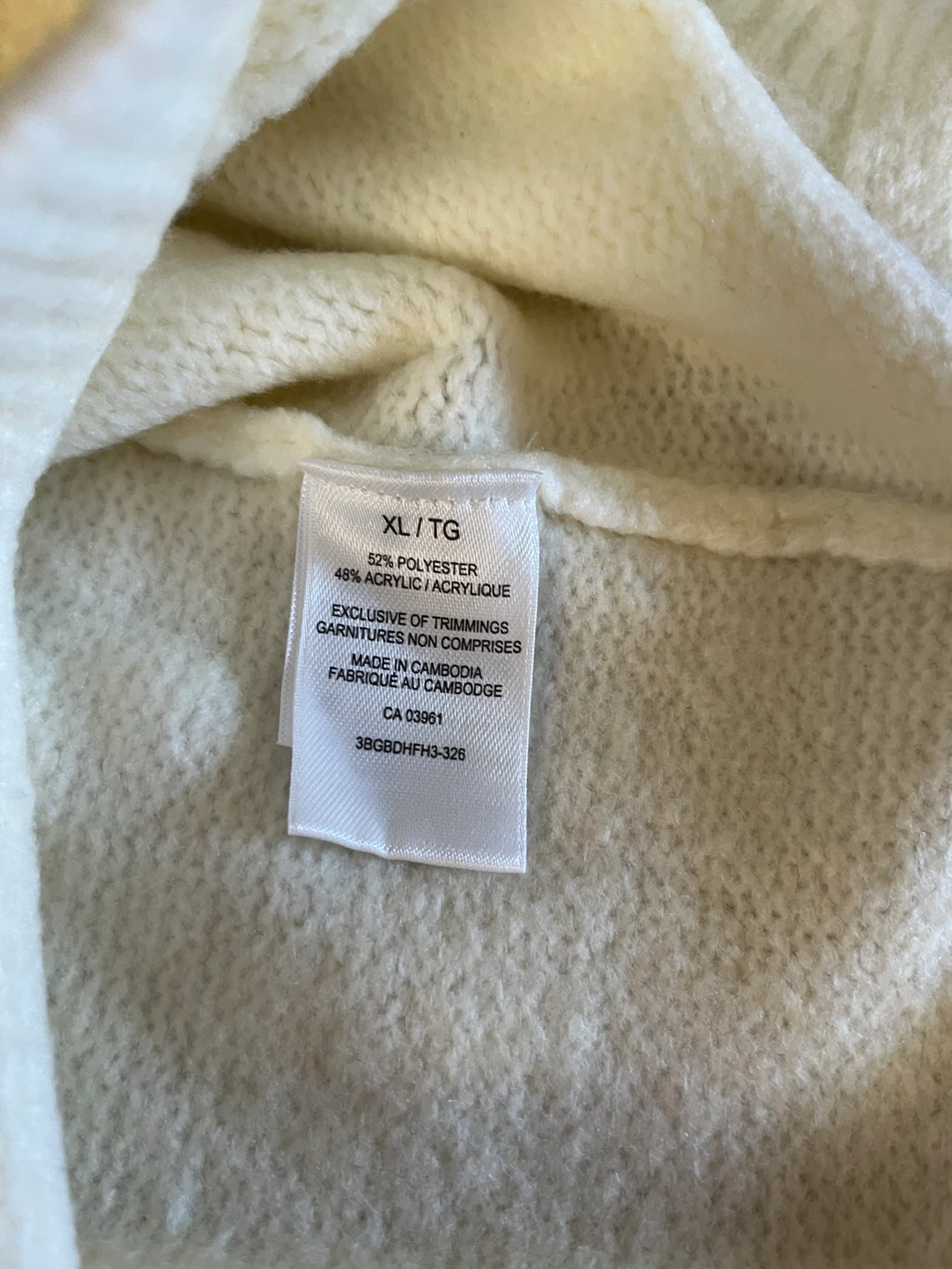 Denver Hayes women’s XL v-neck textured knit sweater, cream - photo 4