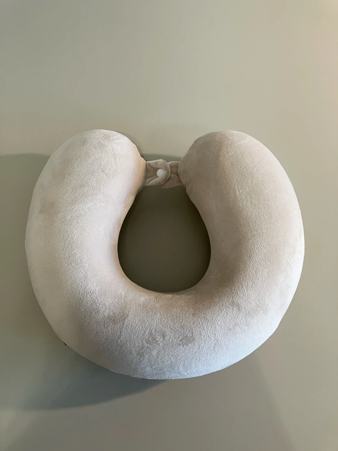 Light Beige Velour Neck Pillow 🏆