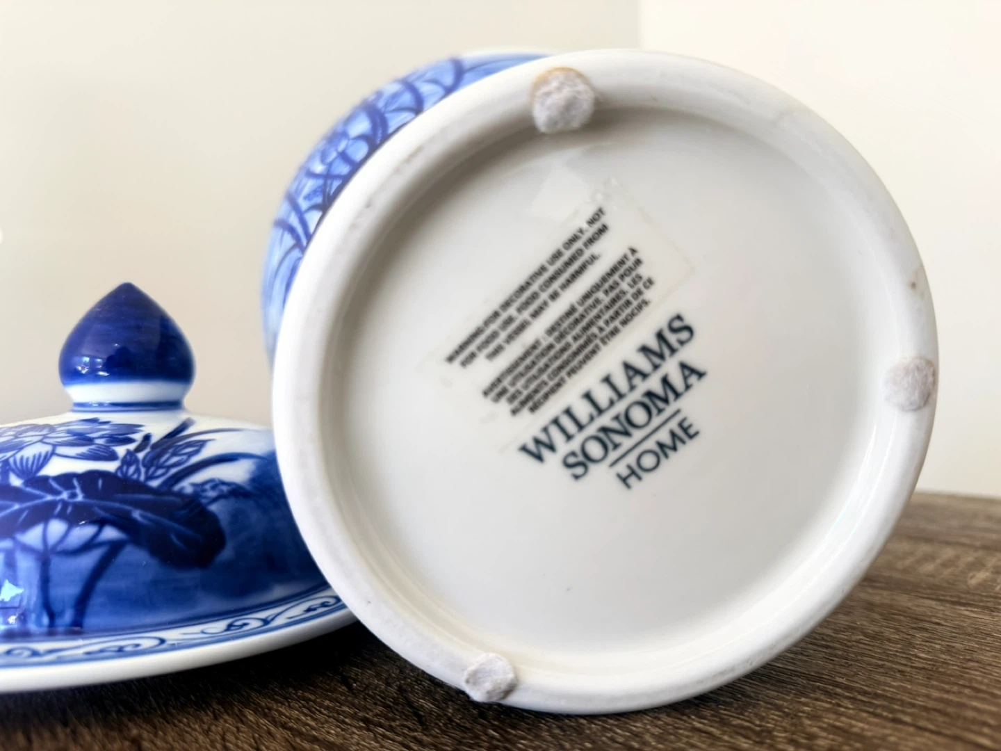 Williams Sonoma Home Blue and White Ginger Jar - photo 2