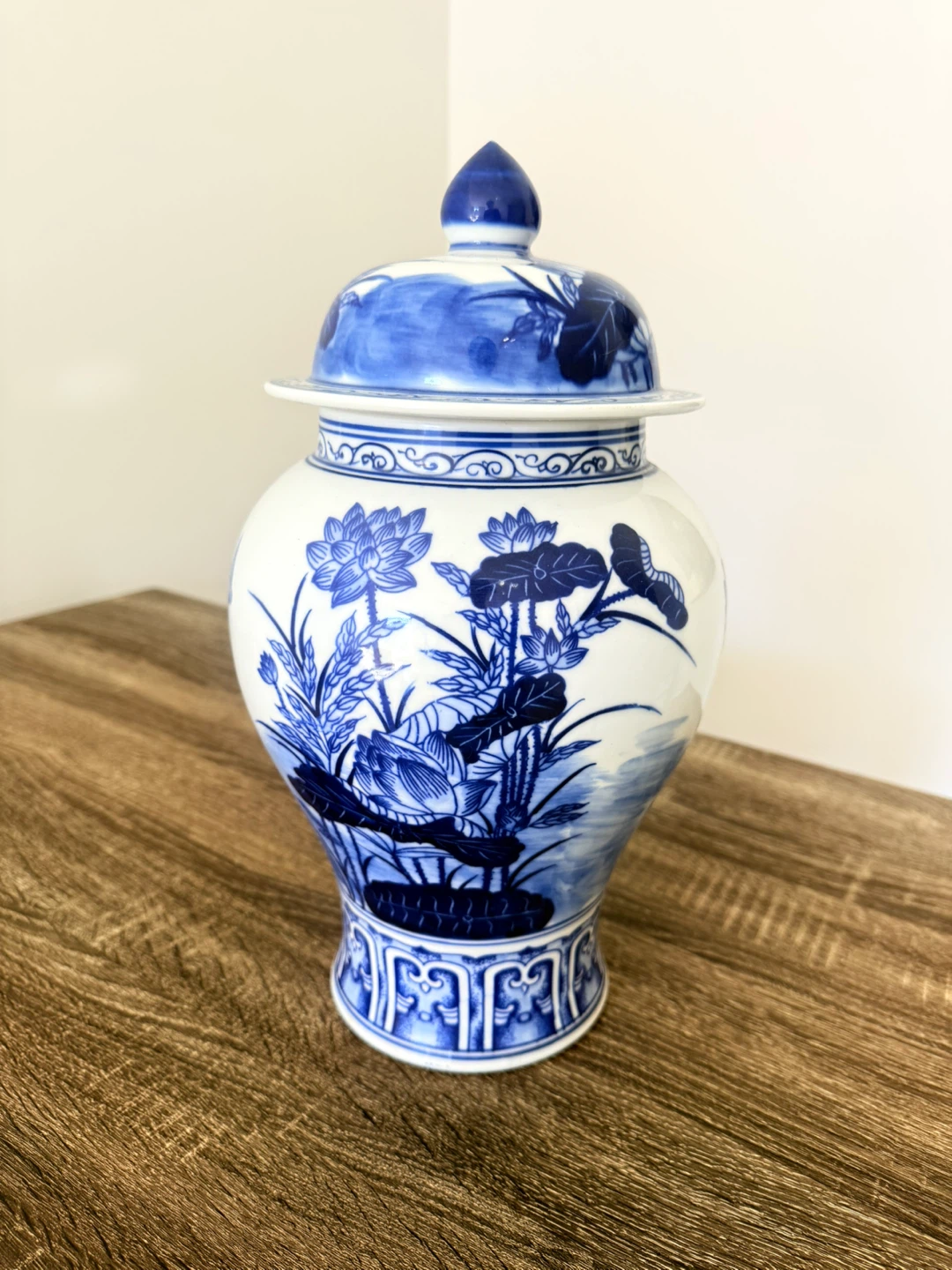 Williams Sonoma Home Blue and White Ginger Jar