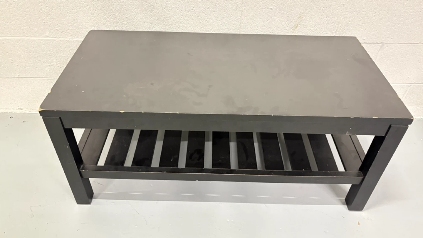 Black Coffee Table with Shelf