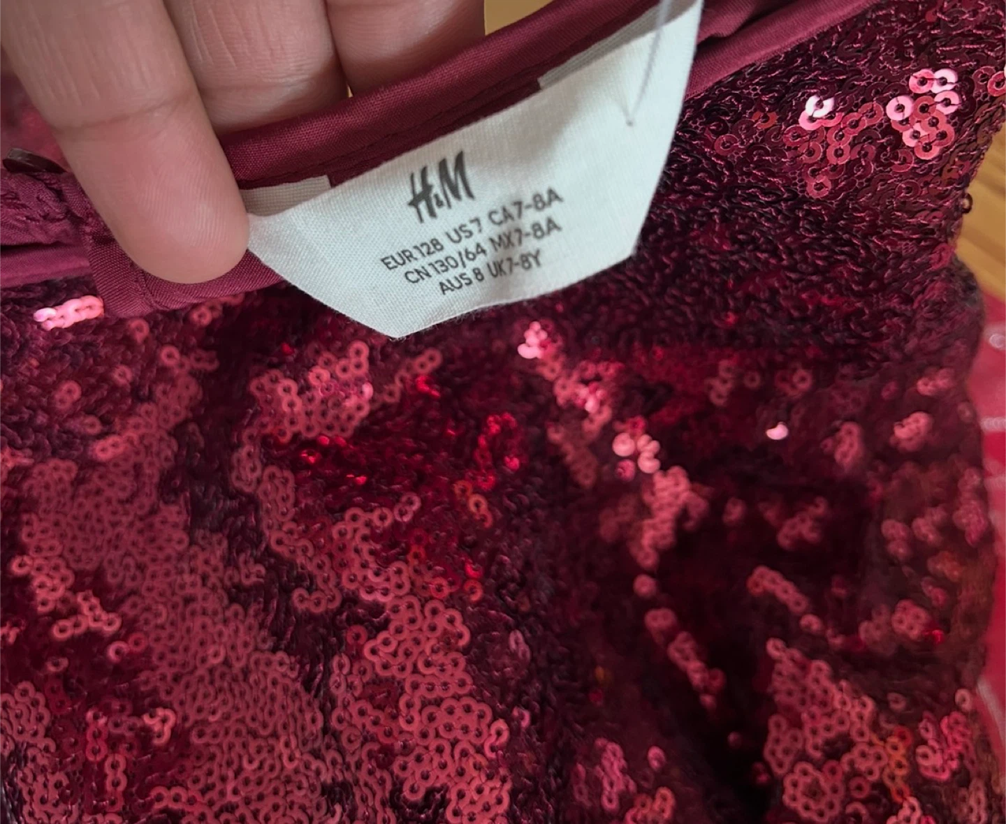 H&M Girls Sequin Dress - Burgundy - photo 2