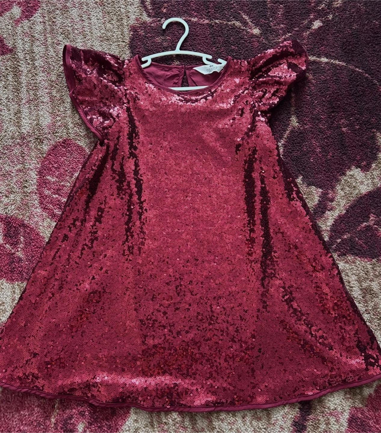 H&M Girls Sequin Dress - Burgundy