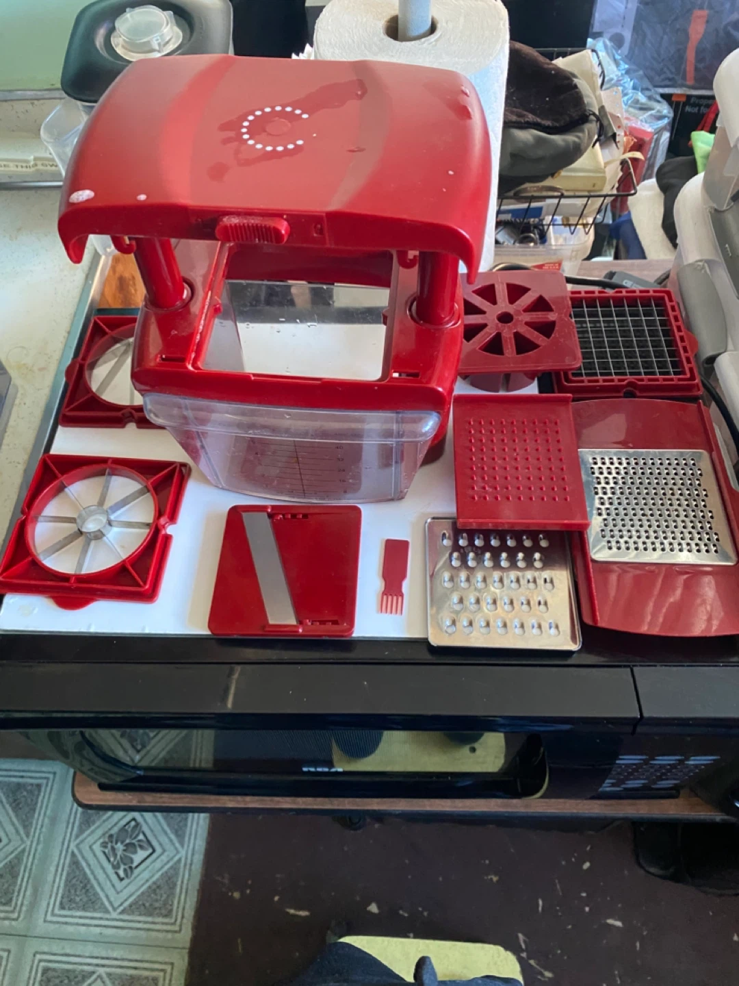 Red Vegetable Chopper and Slicer Set