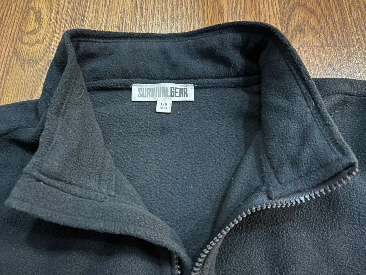 Survival Gear boys large 12-14 quarter zip fleece sweater, black - photo 2