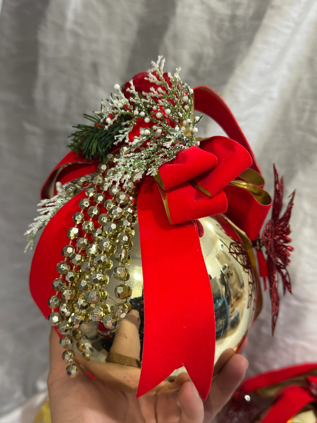 Red Christmas Ornament with Gold Accents - photo 3