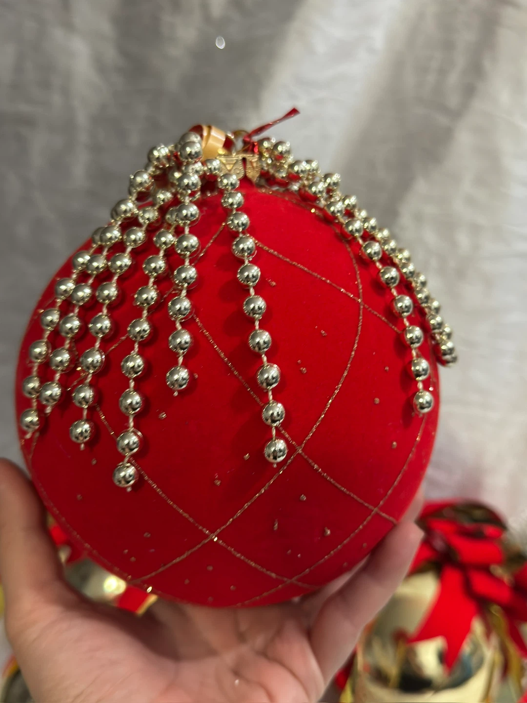 Red Christmas Ornament with Gold Accents - photo 4