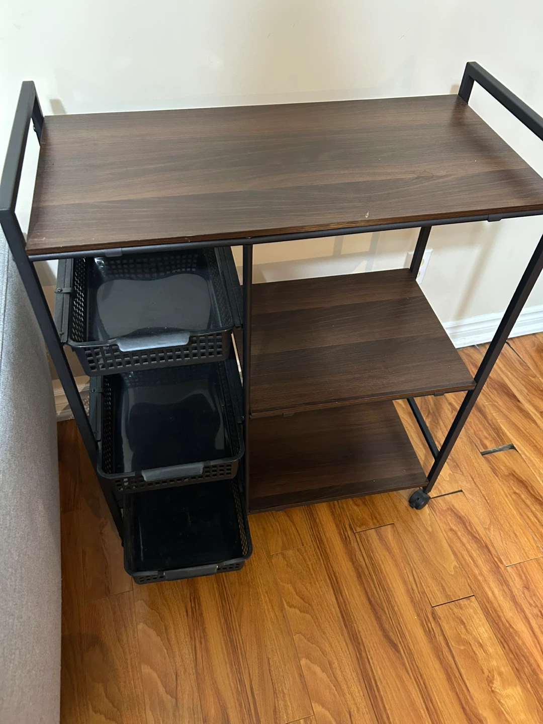 3-Tier Rolling Storage Cart with Baskets