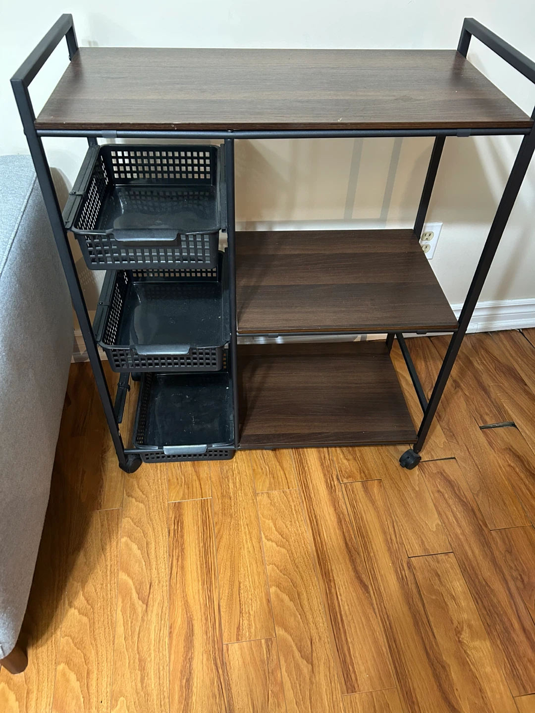3-Tier Rolling Storage Cart with Baskets - photo 2