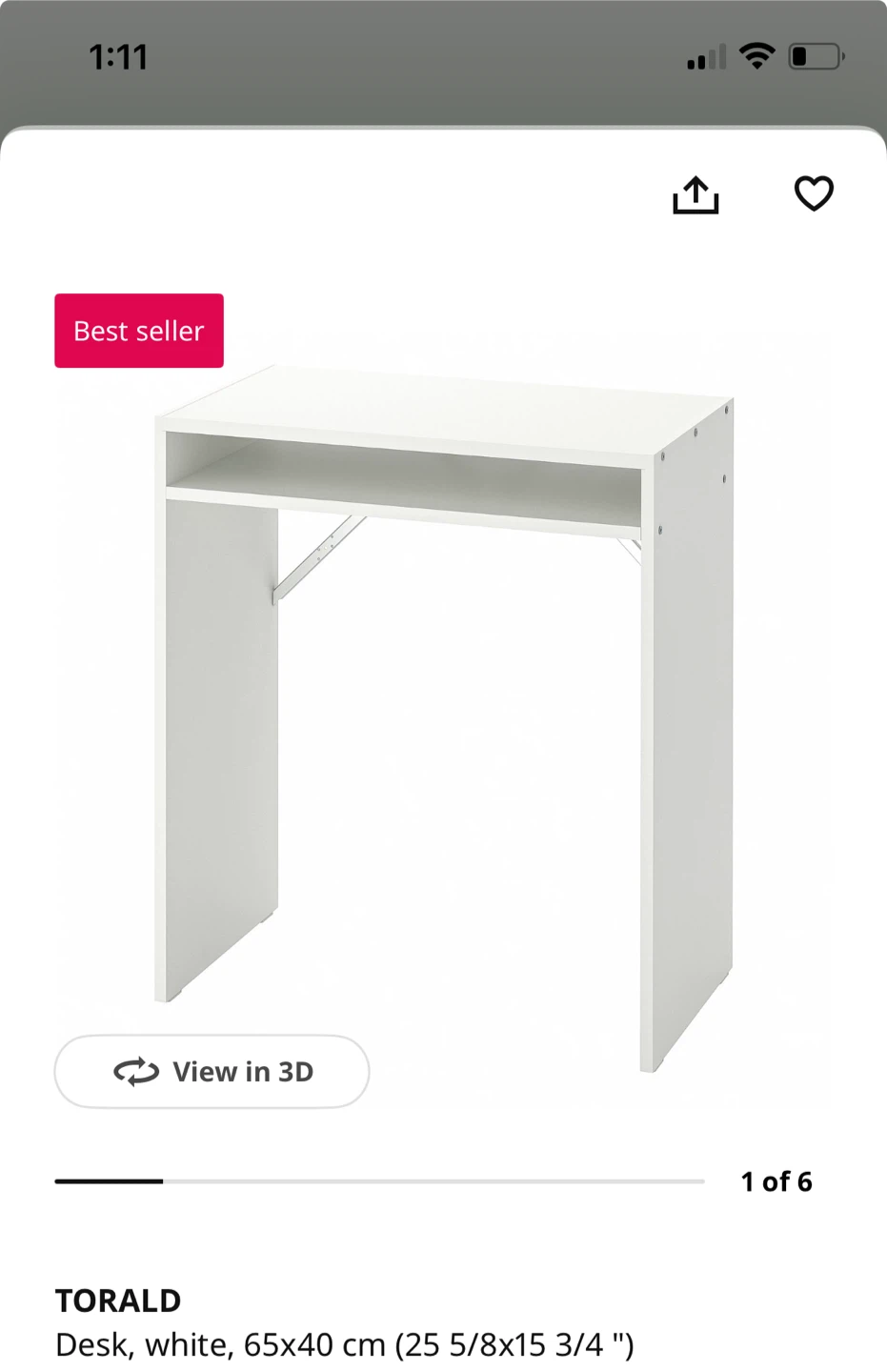 IKEA TORALD Desk - White