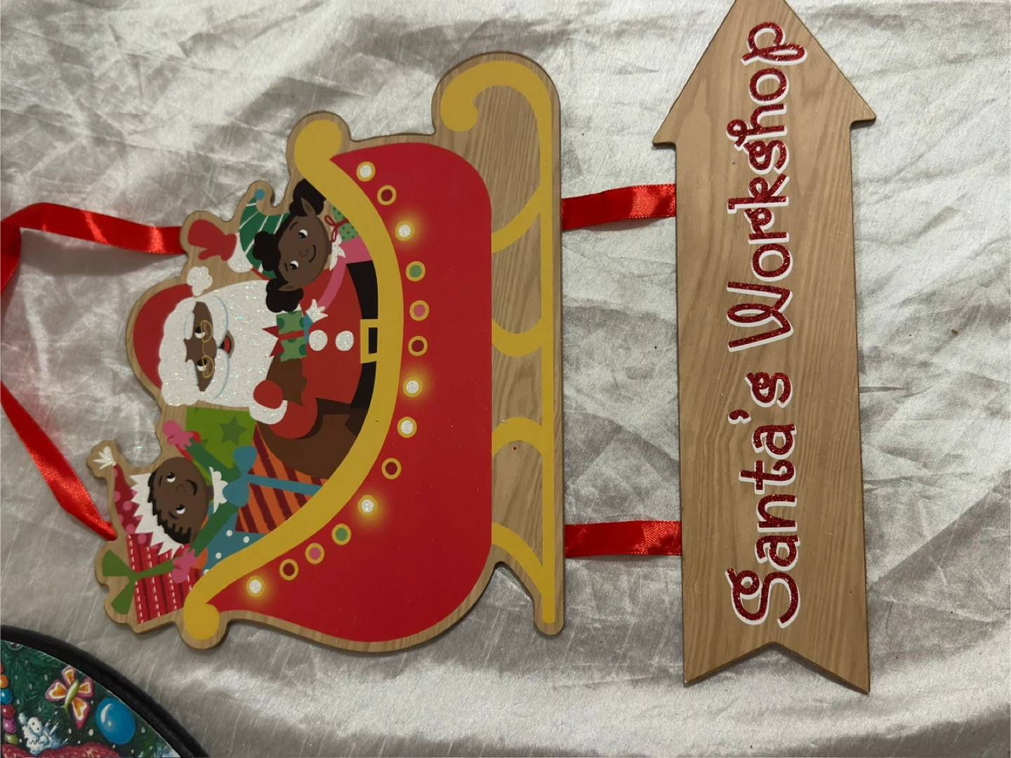 Christmas Decorations - Santa, Sleigh, and Word Banners - photo 2