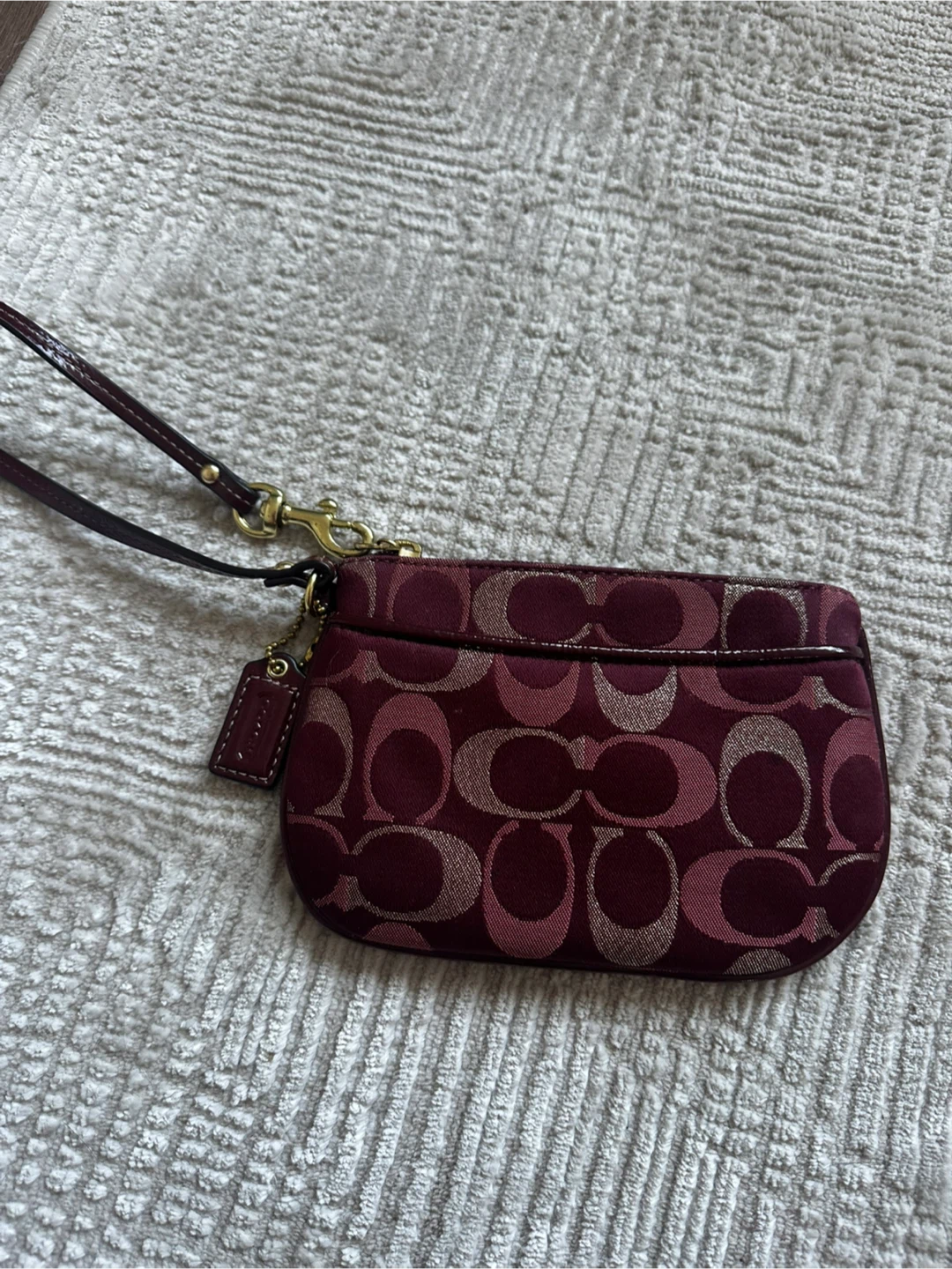 Coach Wristlet Burgundy Signature Canvas - photo 2