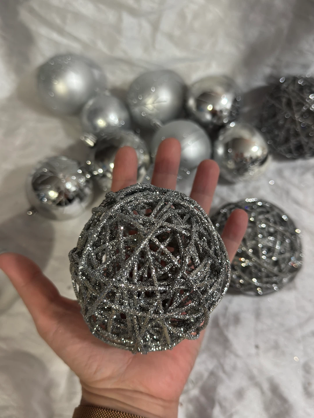 Silver Christmas Ornaments Set - photo 4