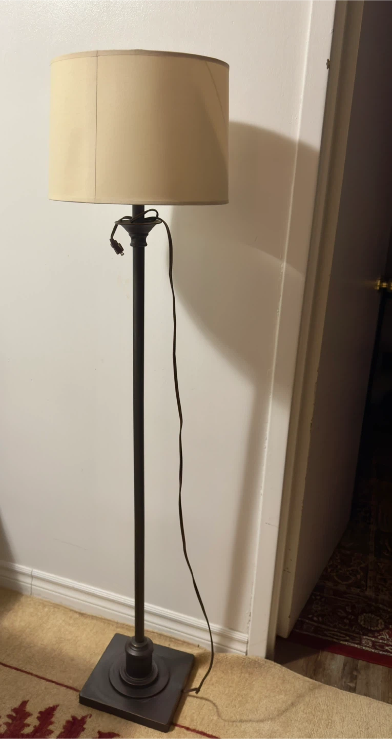 Floor Lamp with Beige Shade