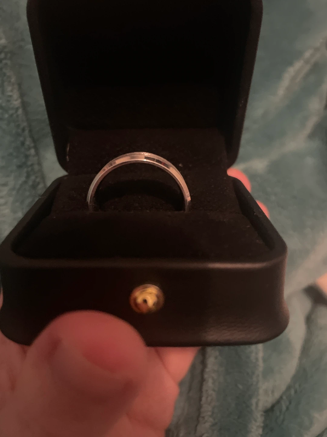 Men's Silver Band Ring - photo 2