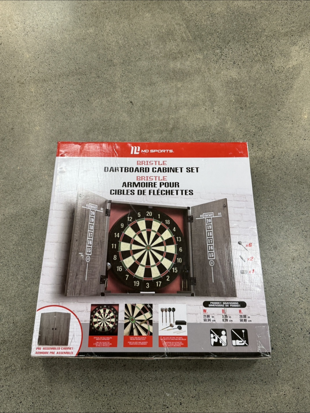 Bristle dartboard cabinet set pre assembled