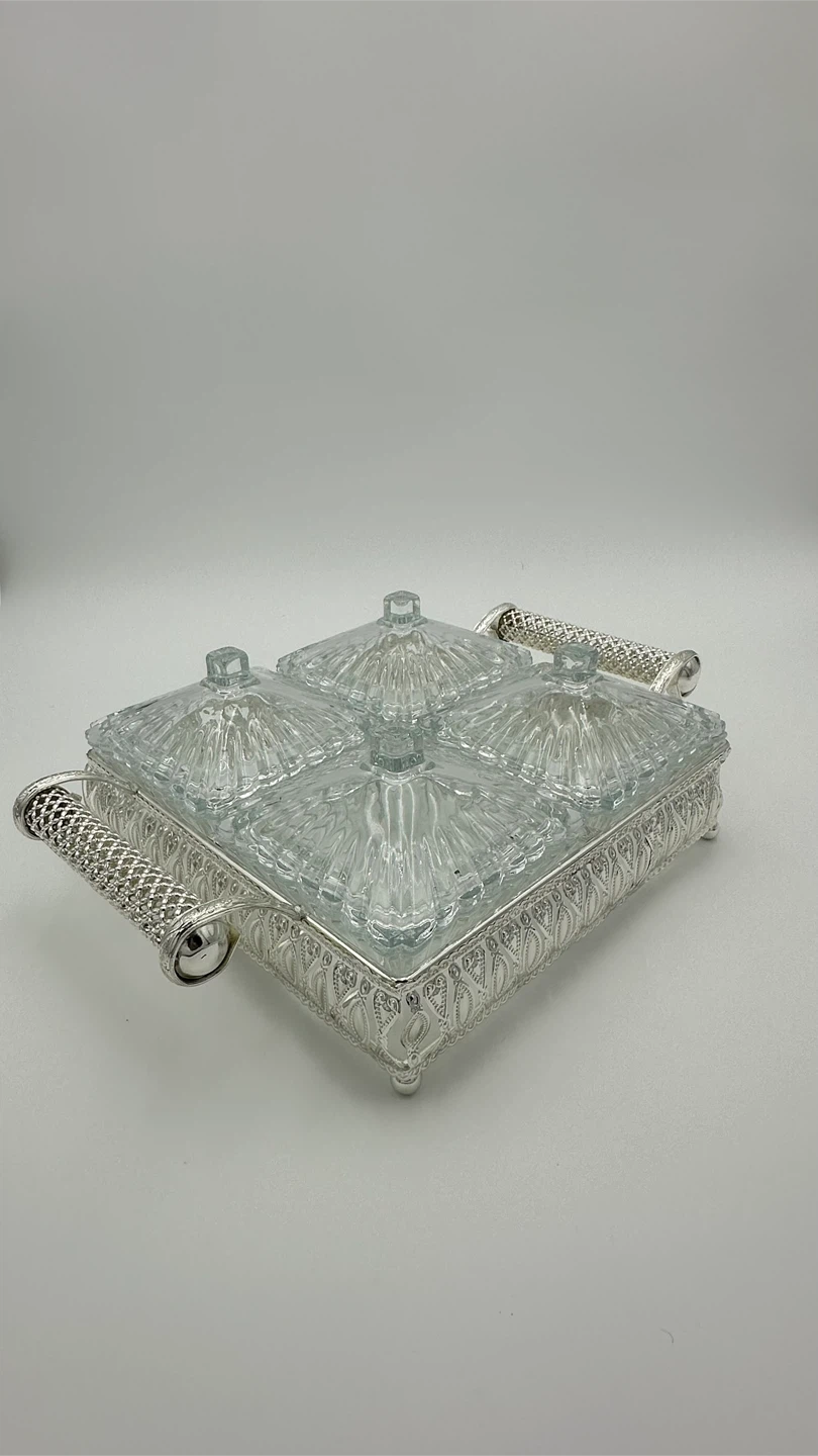 Glass Candy Dish with Lid - Set of 4 - photo 2