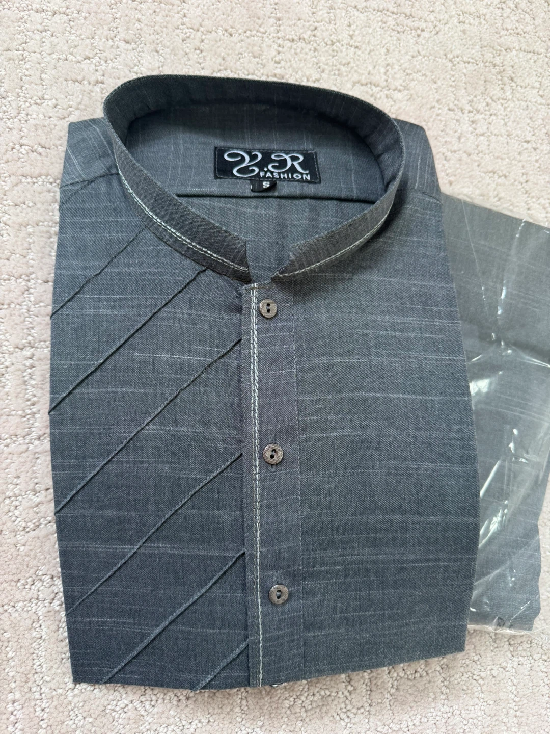 2.R Fashion Men's Grey Kurta - Size S