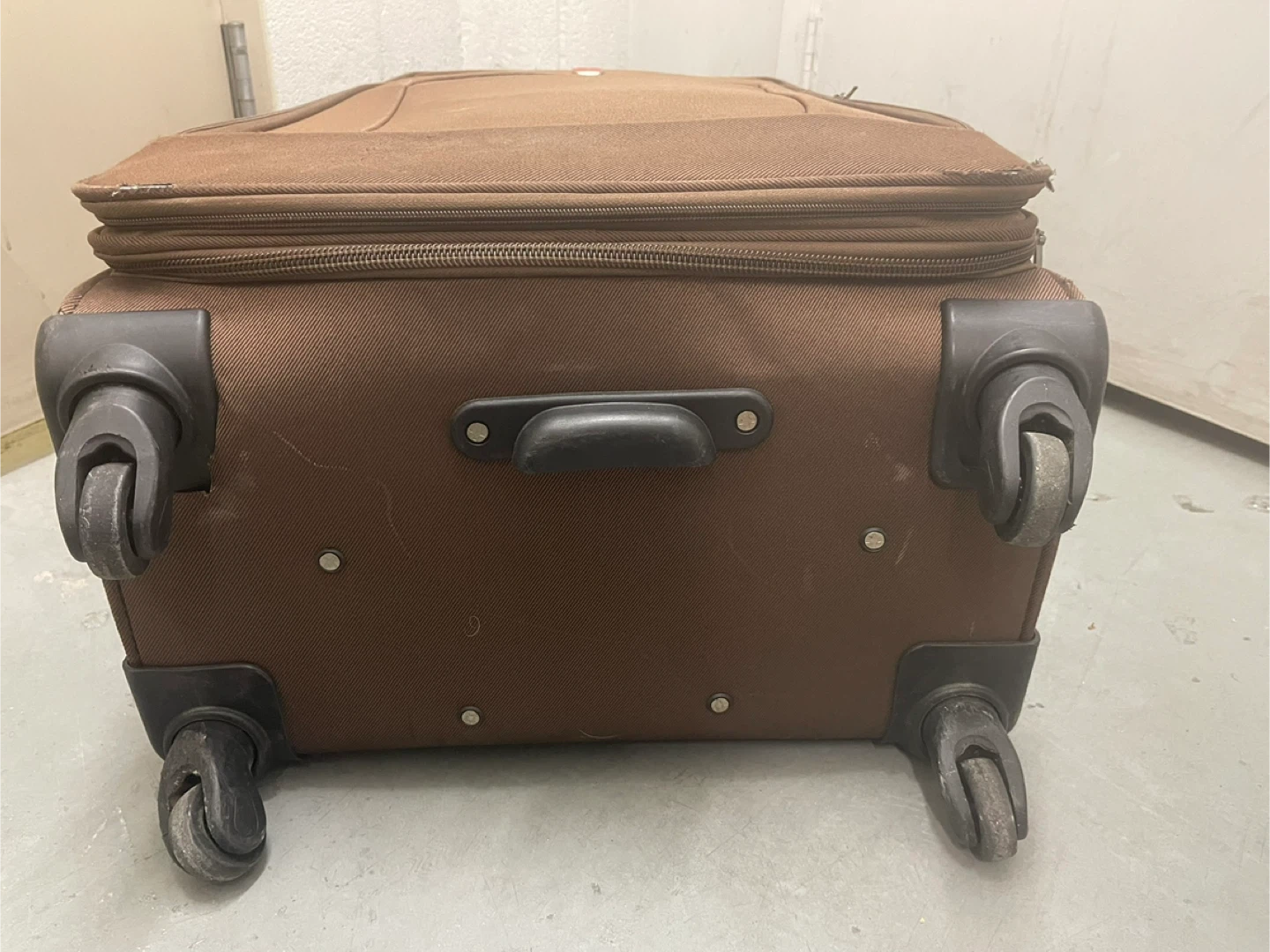Brown Fabric Suitcase with Telescoping Handle - photo 3