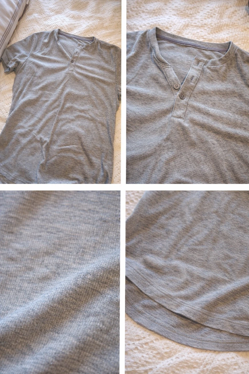 Men's Grey Henley T-Shirt