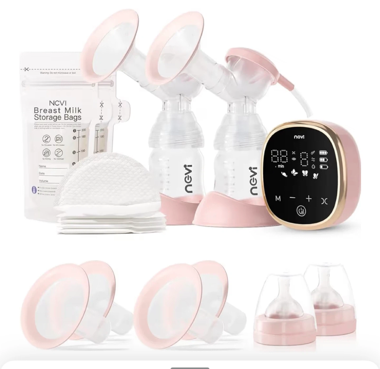 NCVI Electric Double Breast Pump - Pink - photo 2