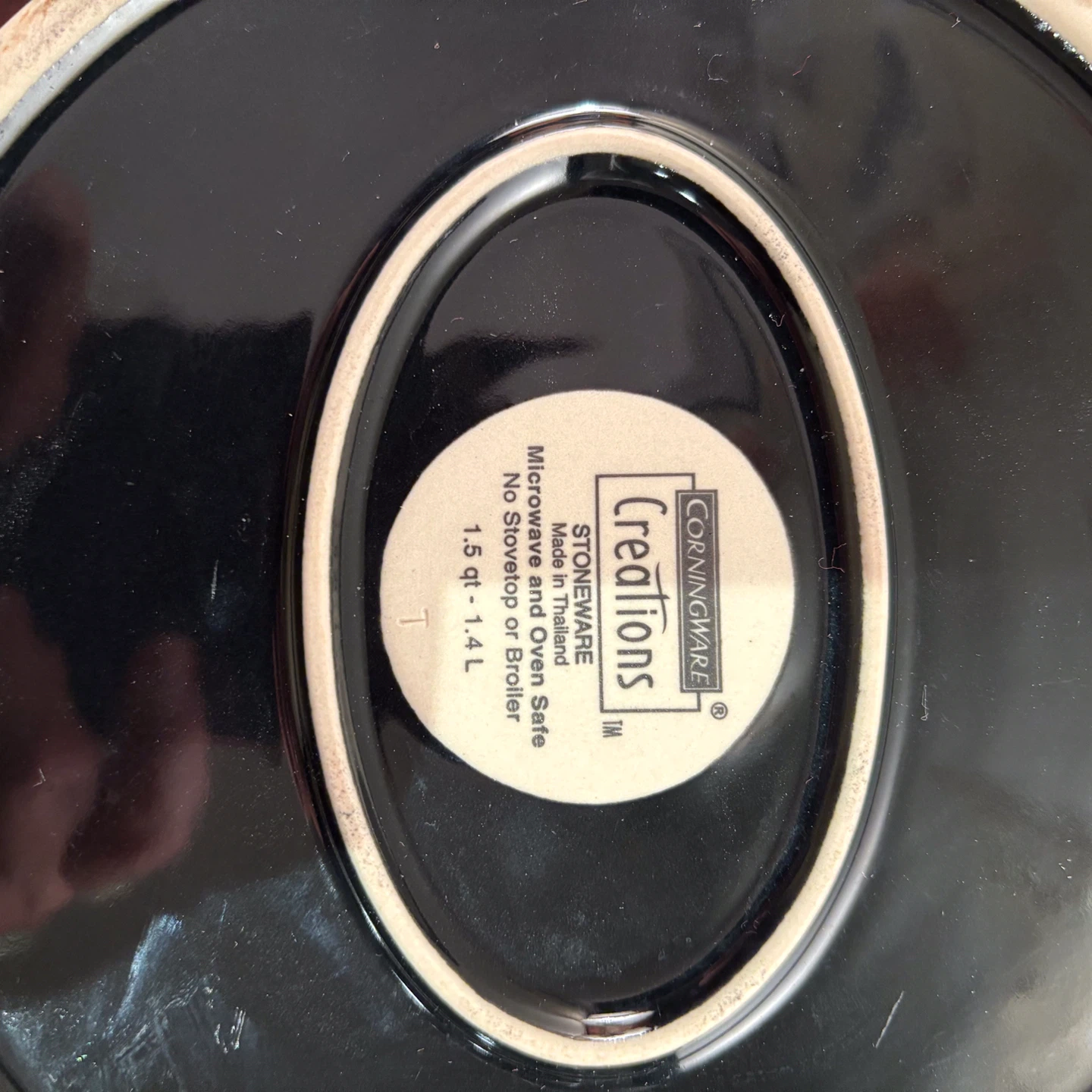 CorningWare Creations Stoneware Oval Dish 1.5 qt Black - photo 3
