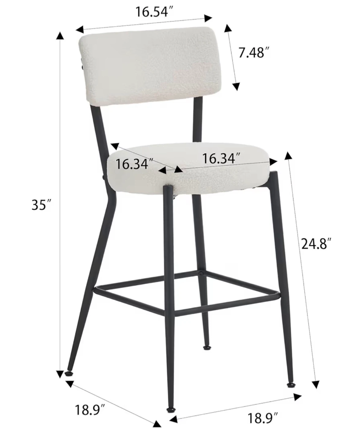 Boucle Bar Stools set of 4 - counter height bar stools - photo 4