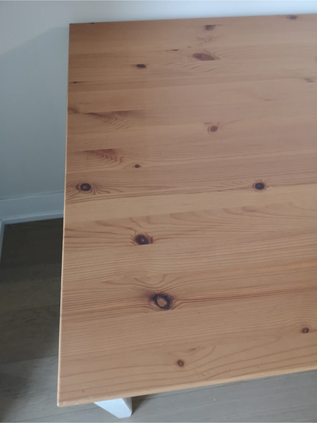 SALES! Ikea Lerhamn Pine Wood Dining Table with White Legs - photo 3